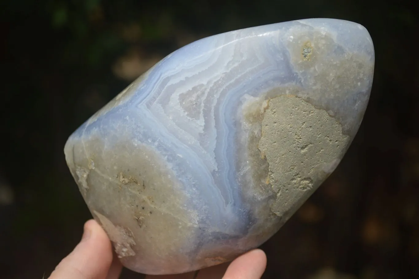 Polished Blue Lace Agate Standing Free Form  x 1 From Nsanje, Malawi