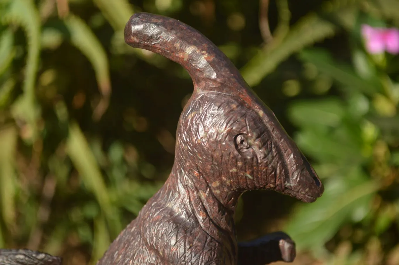 Polished Green / Brown Serpentine Dinosaur Carving  x 1 From Zimbabwe