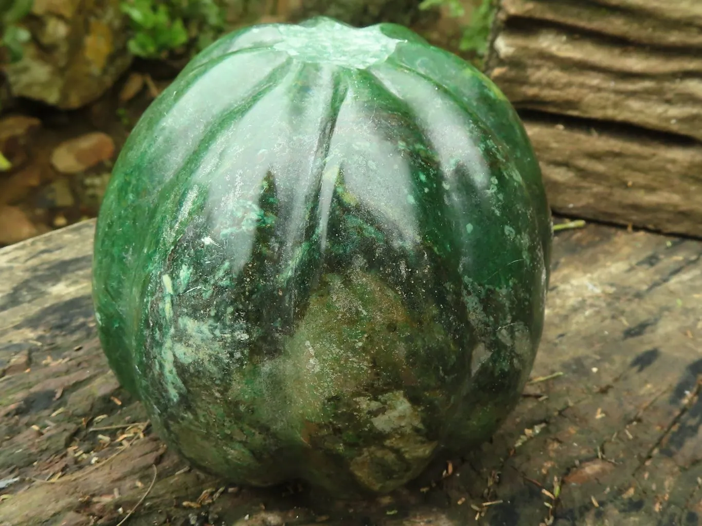 Polished Green Verdite Pumpkin Carving x 1 From Zimbabwe