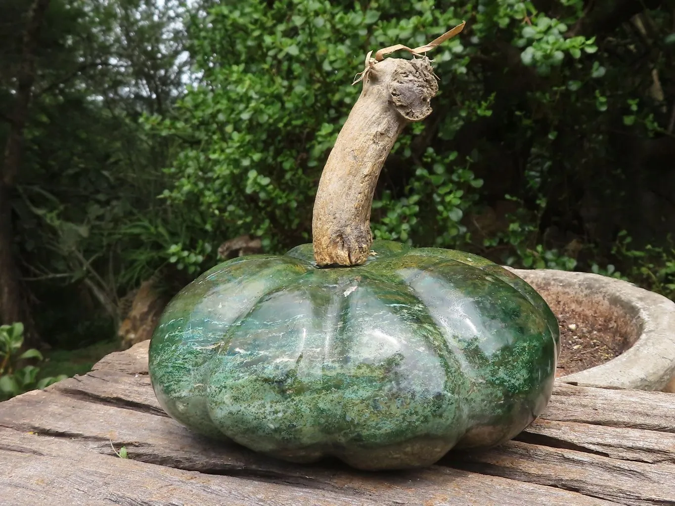 Polished Large Green Verdite Pumpkin Carving x 1 From Zimbabwe