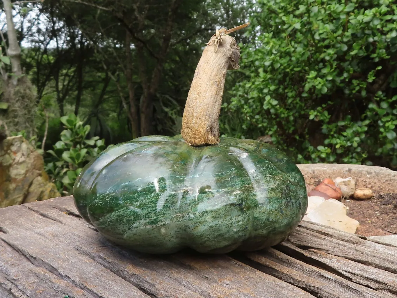 Polished Large Green Verdite Pumpkin Carving x 1 From Zimbabwe