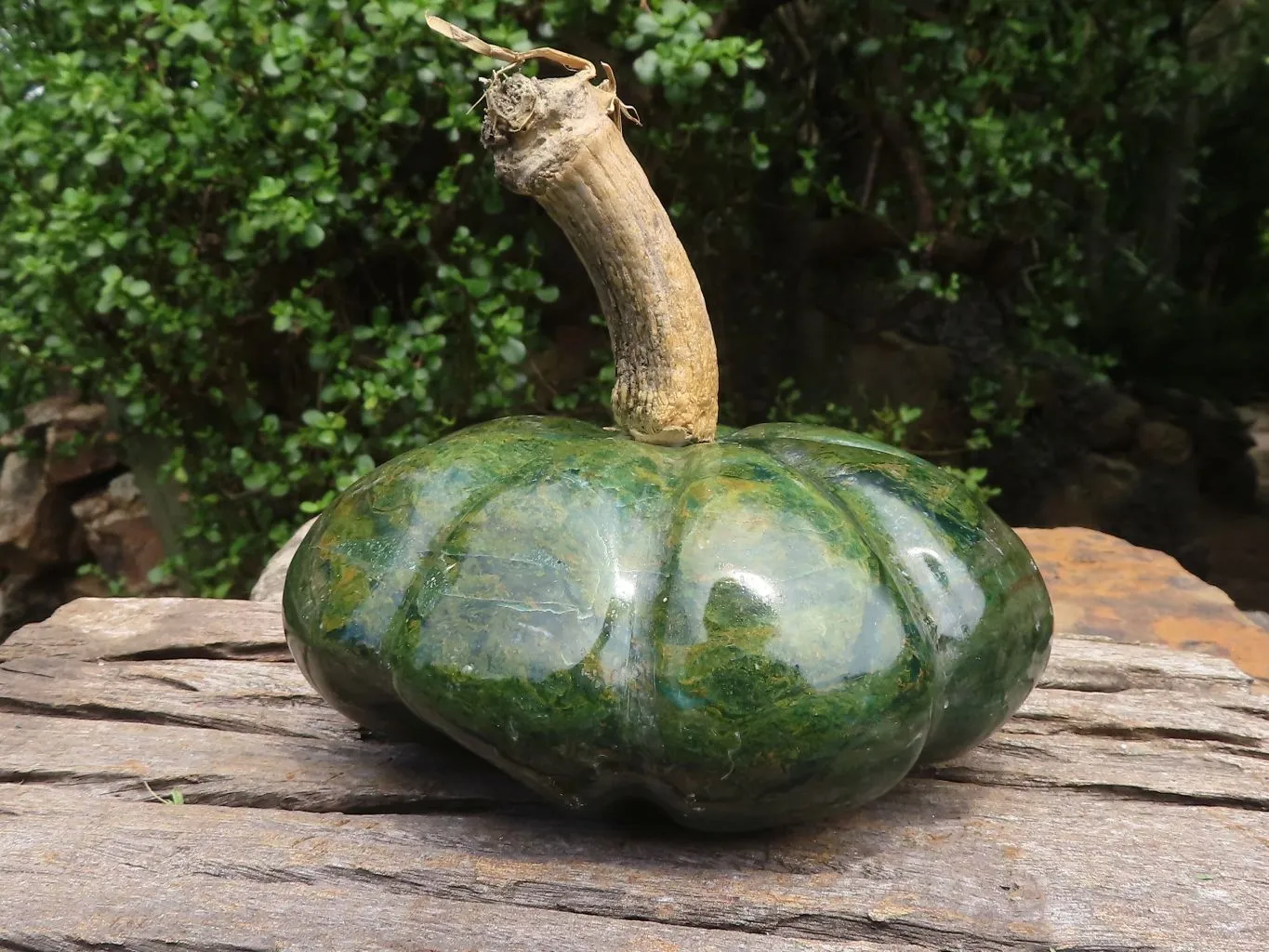 Polished Large Green Verdite Pumpkin Carving x 1 From Zimbabwe