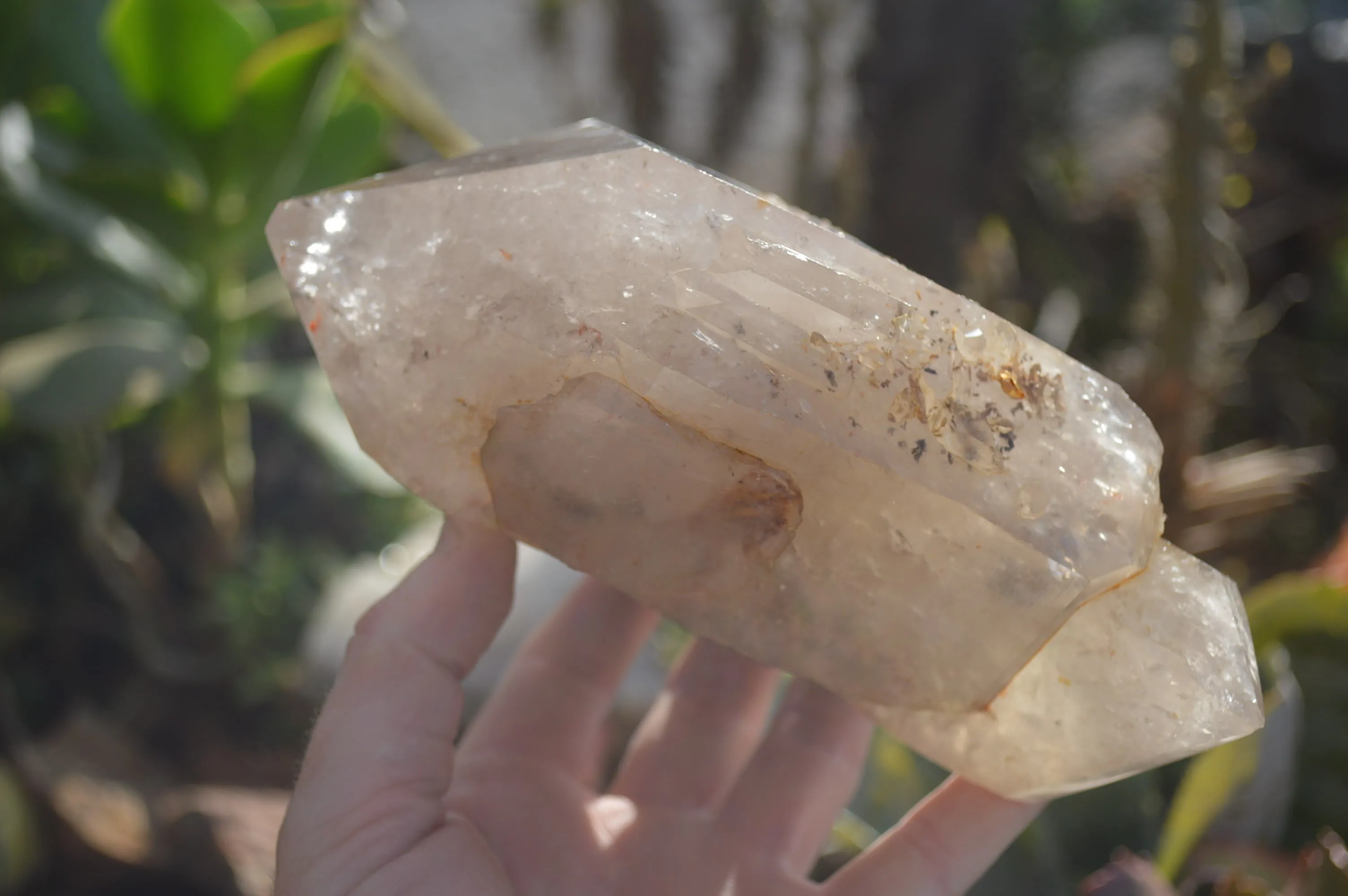 Polished Large Twin Quartz Crystal x 1 From Angola