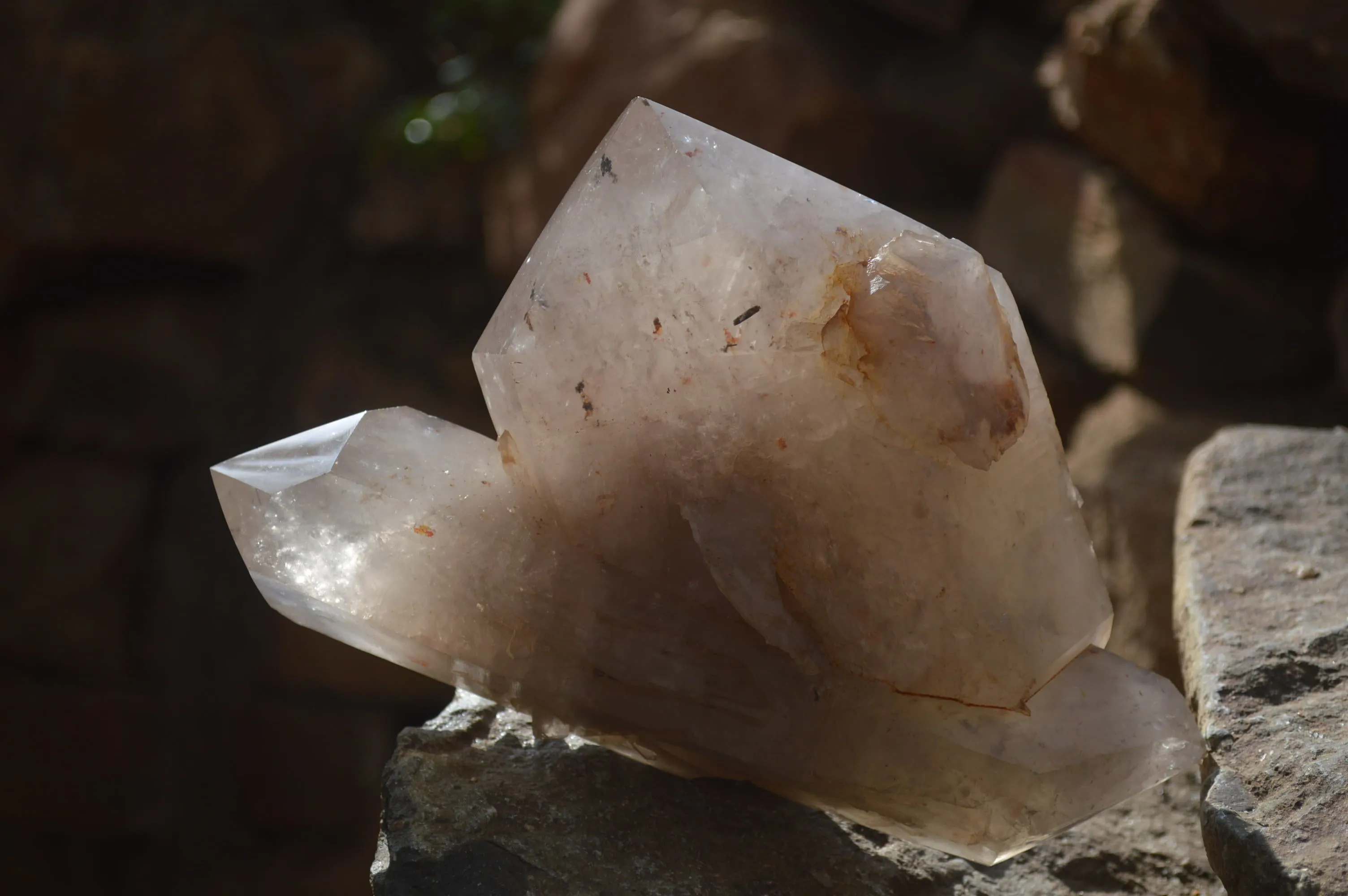 Polished Large Twin Quartz Crystal x 1 From Angola