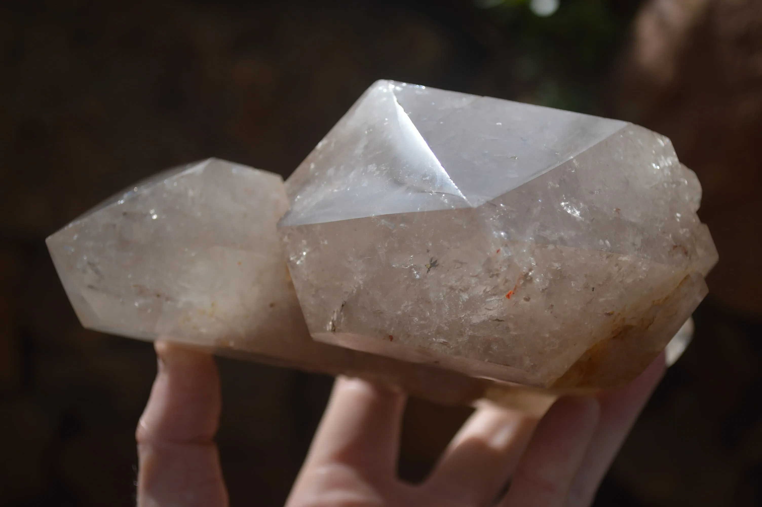 Polished Large Twin Quartz Crystal x 1 From Angola