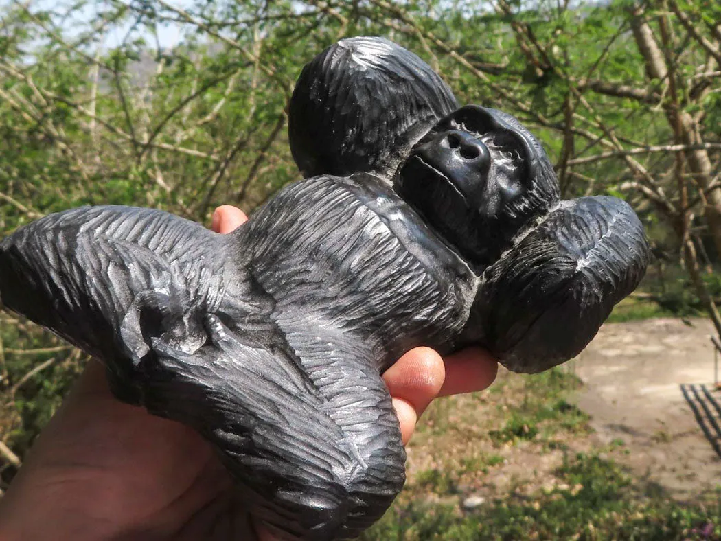 Polished Resting Gorilla Soapstone Carving x 1 From Zimbabwe