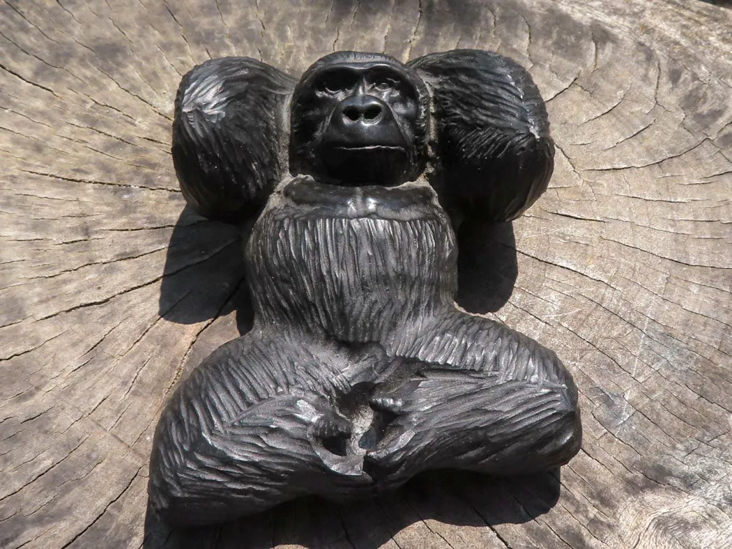Polished Resting Gorilla Soapstone Carving x 1 From Zimbabwe