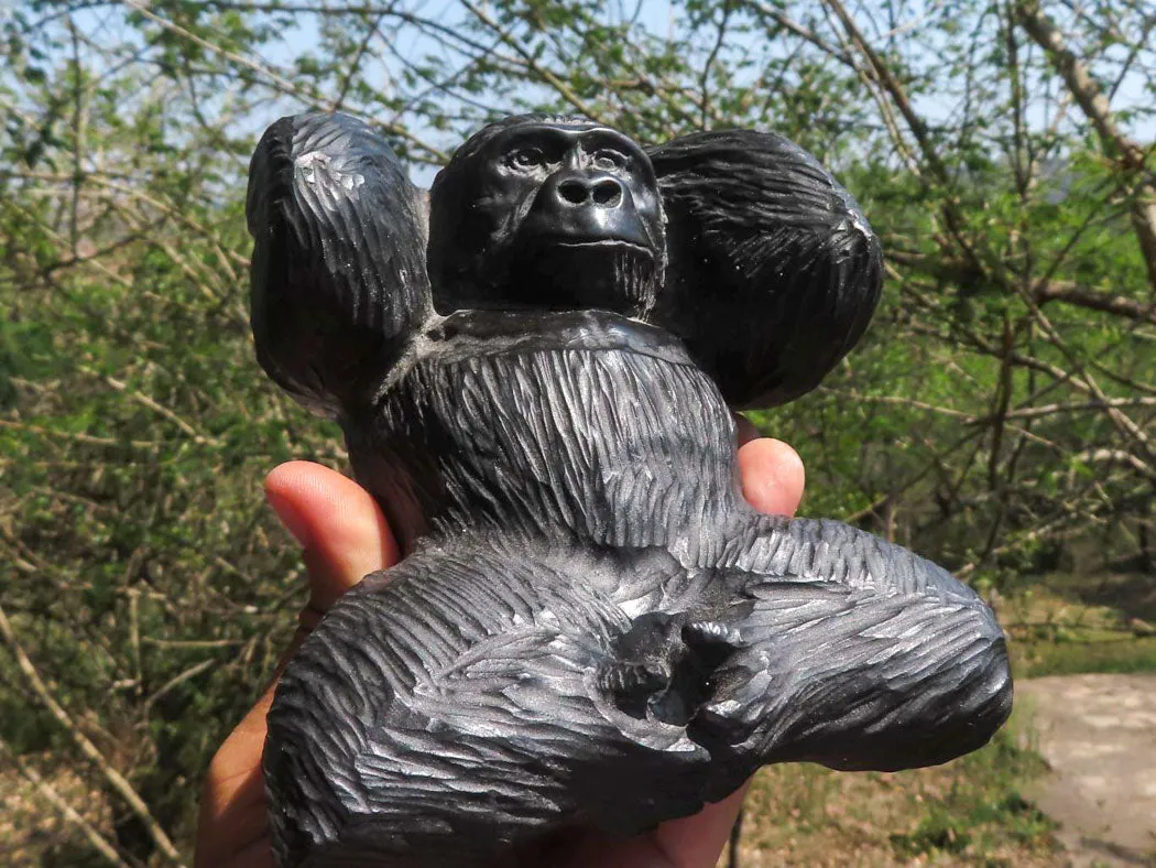 Polished Resting Gorilla Soapstone Carving x 1 From Zimbabwe