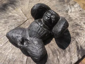 Polished Resting Gorilla Soapstone Carving x 1 From Zimbabwe