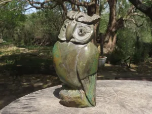 Polished Verdite Owl Carving x 1 From Zimbabwe