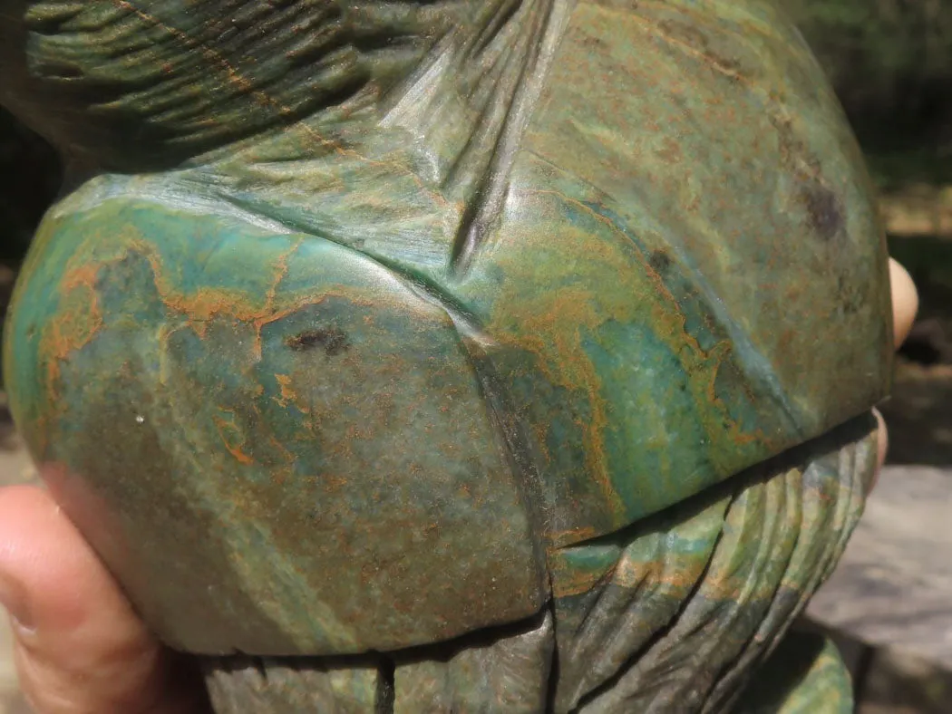 Polished Verdite Owl Carving x 1 From Zimbabwe