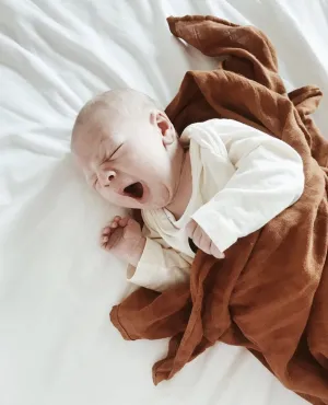Pop Ya Tot - Muslin Swaddle - Rusted Mustard
