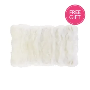 Rabbit Fur Lumbar Cushion - White