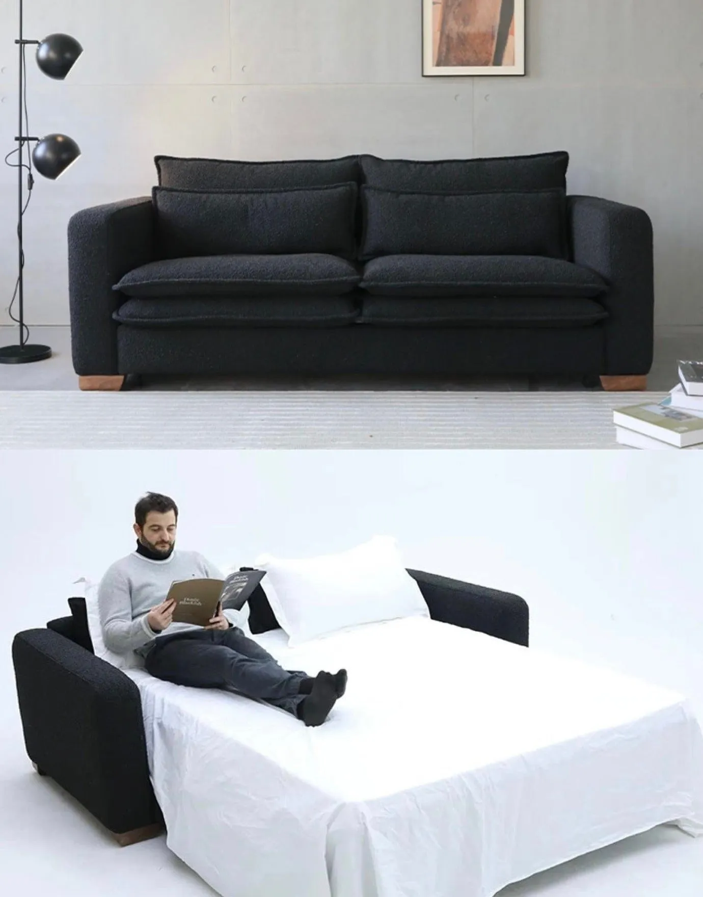 Rae Boucle Foldable Sofa Bed