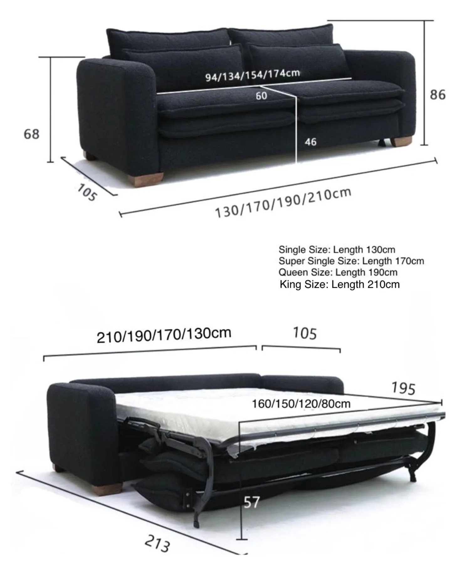 Rae Boucle Foldable Sofa Bed