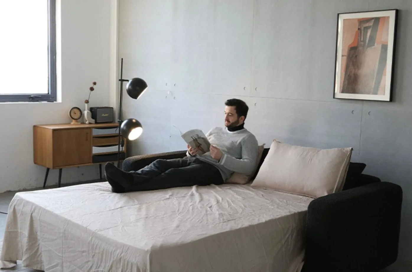 Rae Boucle Foldable Sofa Bed