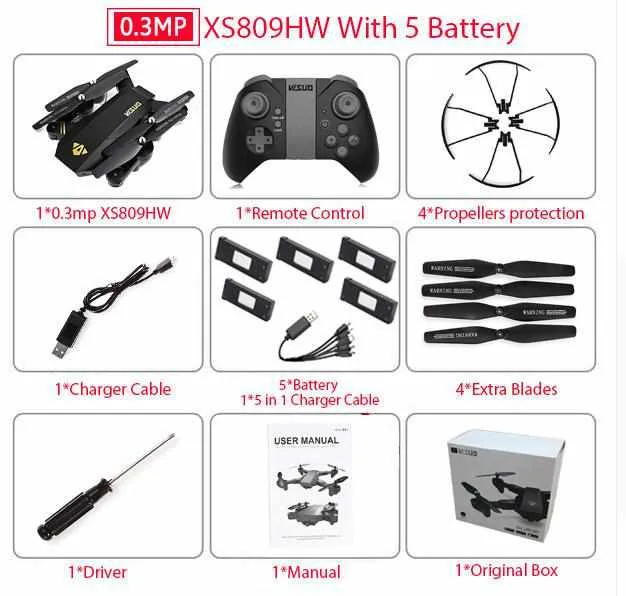 RC Mini Foldable Selfie Drone with Wifi