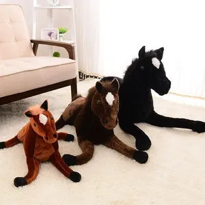 Realistic 3D Horse Stuffed Kawaii Animal Pillow Plushies - Available in 4 Colors