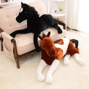 Realistic 3D Horse Stuffed Kawaii Animal Pillow Plushies - Available in 4 Colors