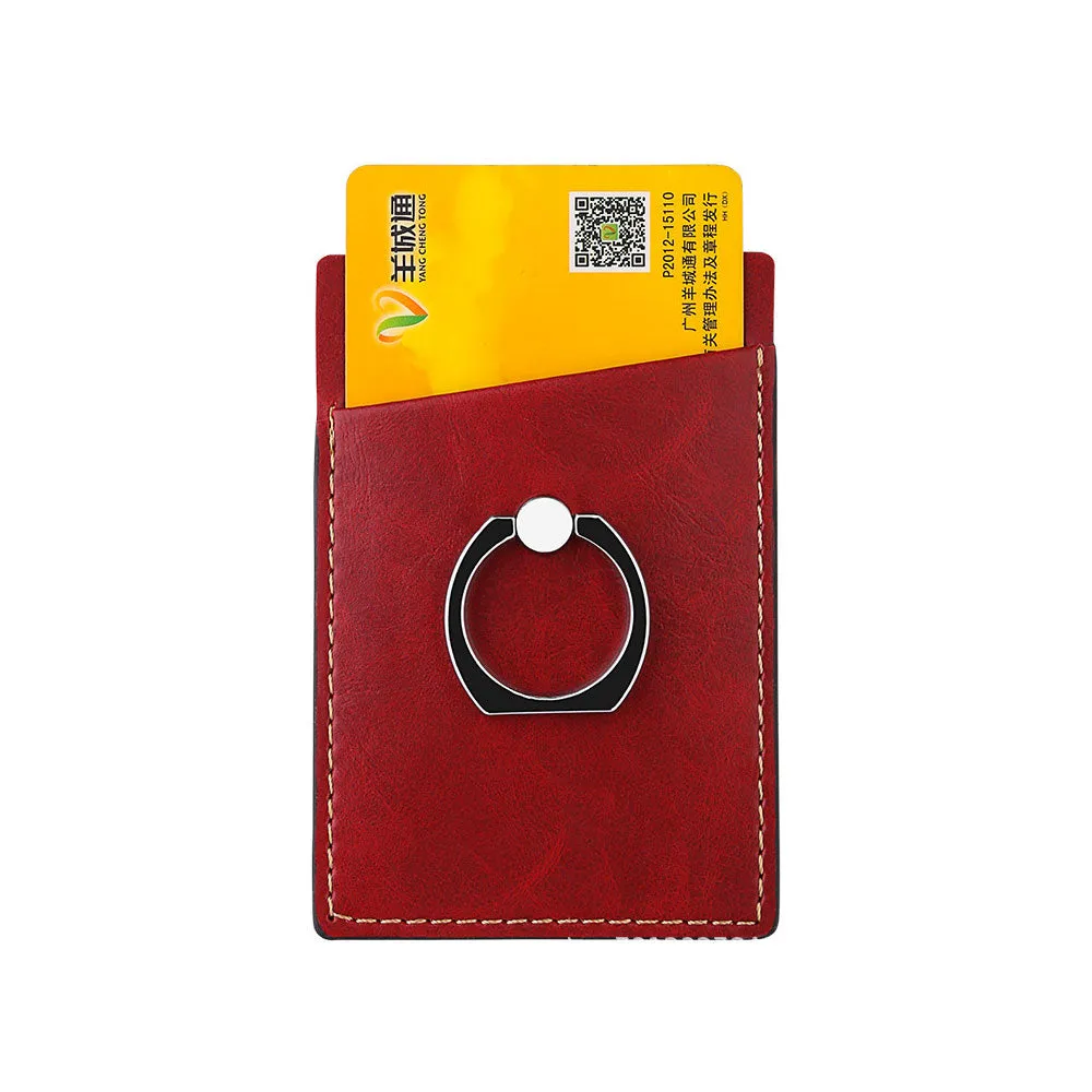 RFID PU Leather Card Holder/iRing Stand
