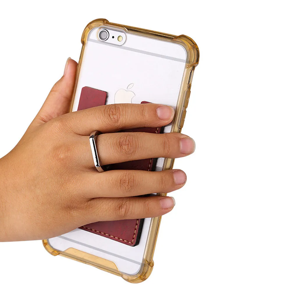 RFID PU Leather Card Holder/iRing Stand