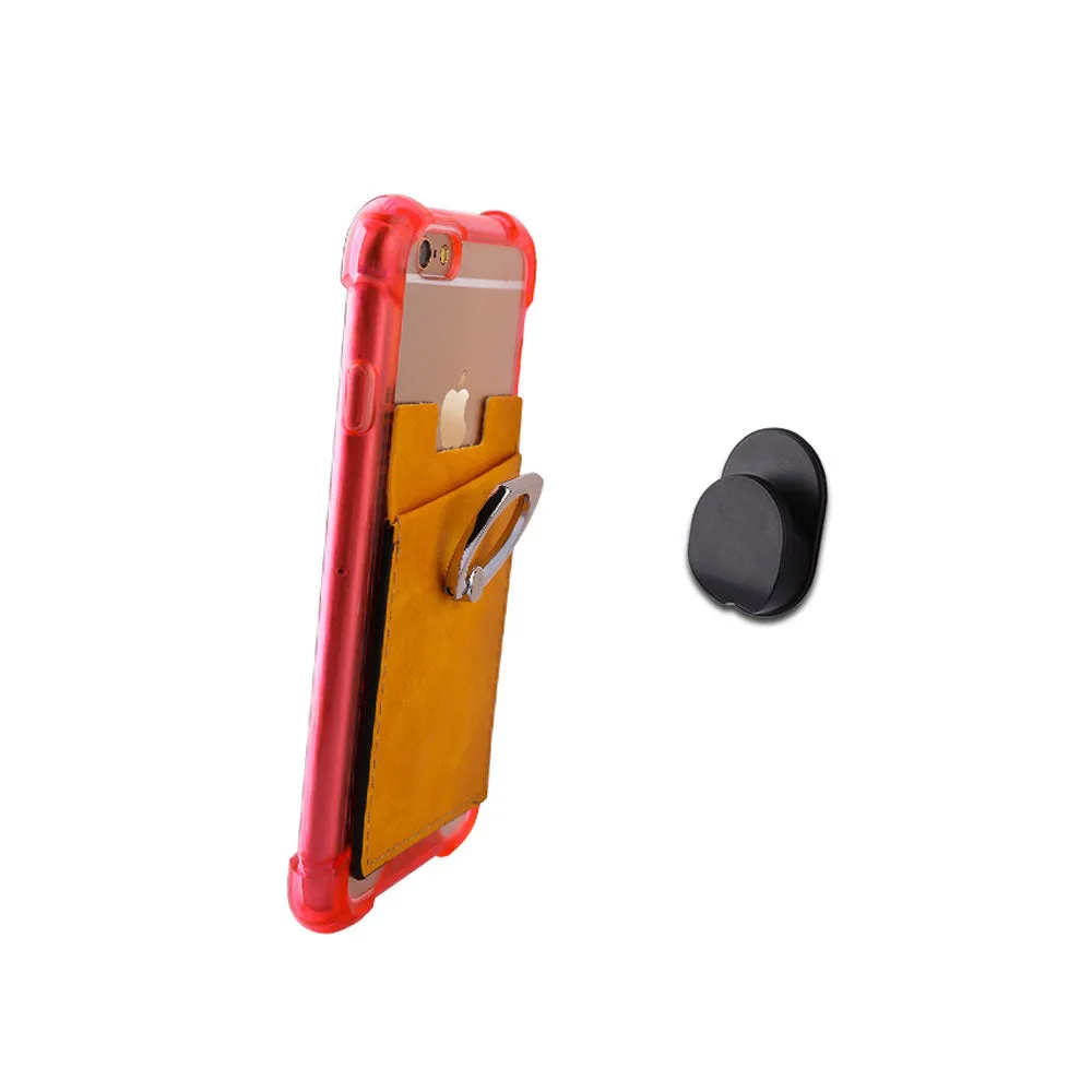 RFID PU Leather Card Holder/iRing Stand