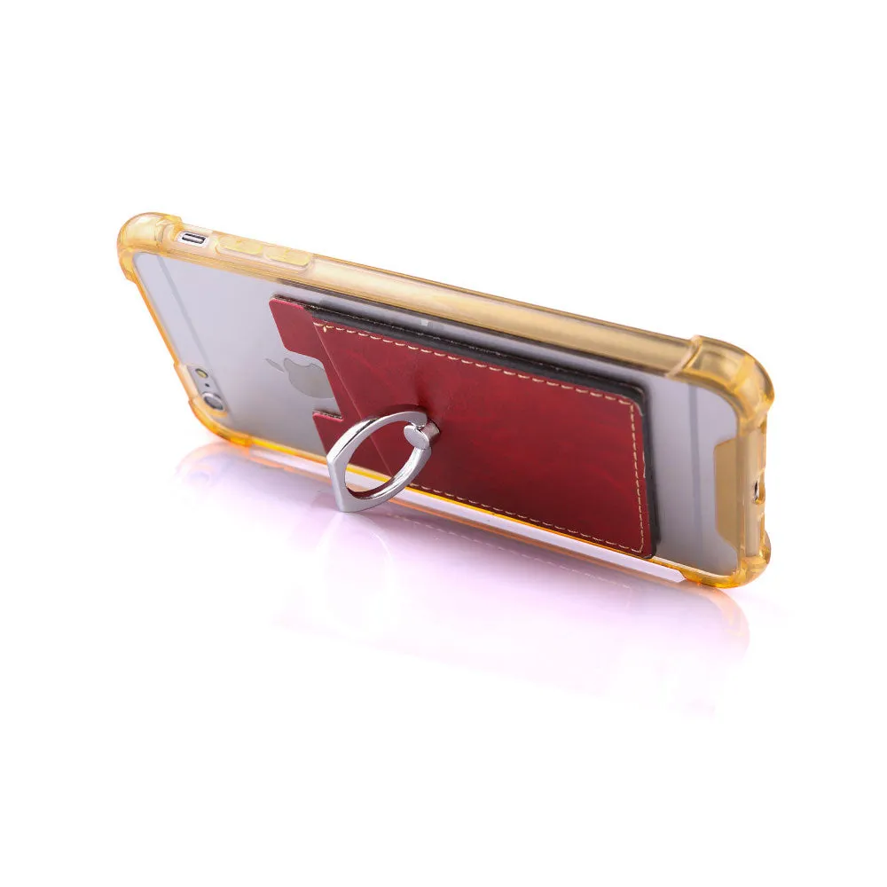 RFID PU Leather Card Holder/iRing Stand