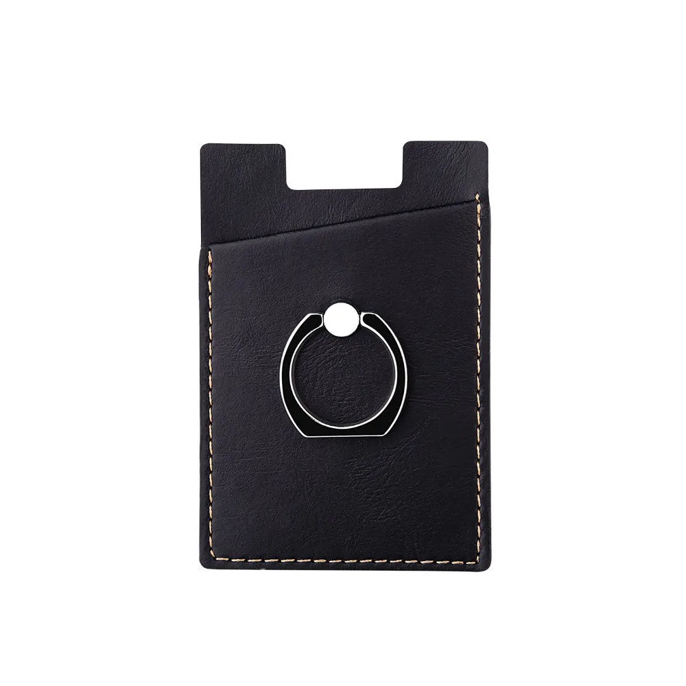 RFID PU Leather Card Holder/iRing Stand