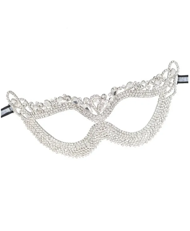 Rhinestone Butterfly Eye Mask in Silver