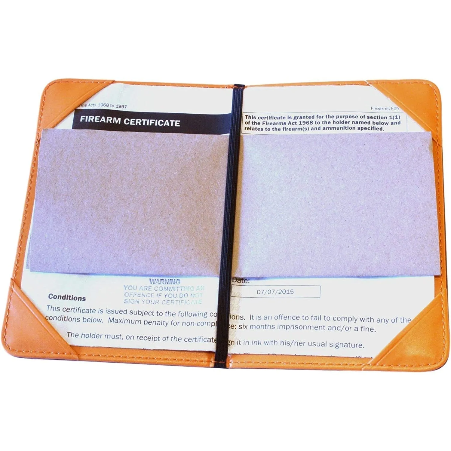 Rifle & Shotgun Firearms Licence Holder Set Brown