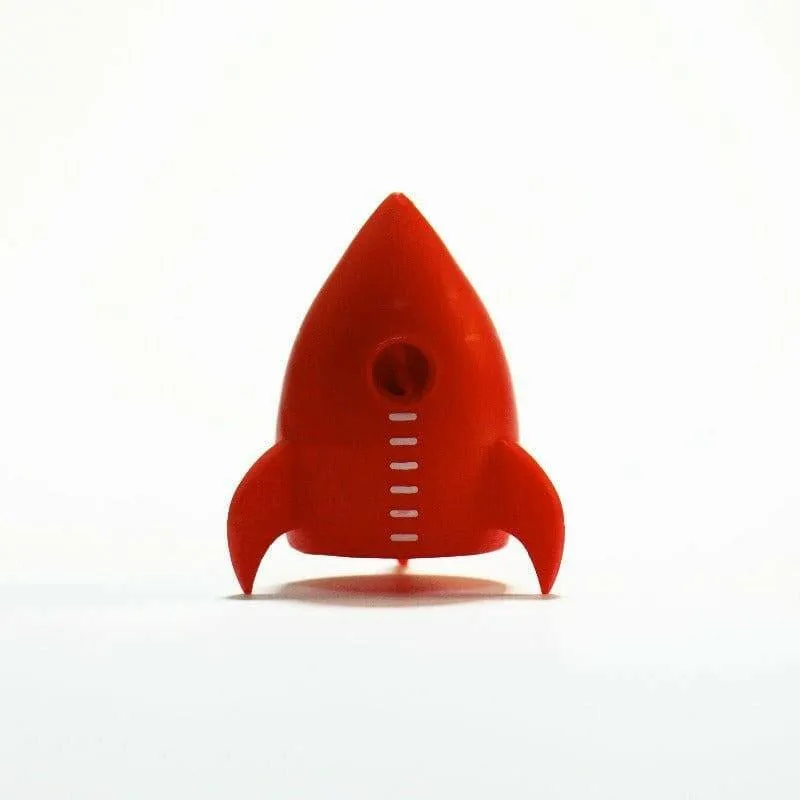 Rocket Pencil Sharpener with Keychain - Bamboo Material