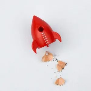 Rocket Pencil Sharpener with Keychain - Bamboo Material