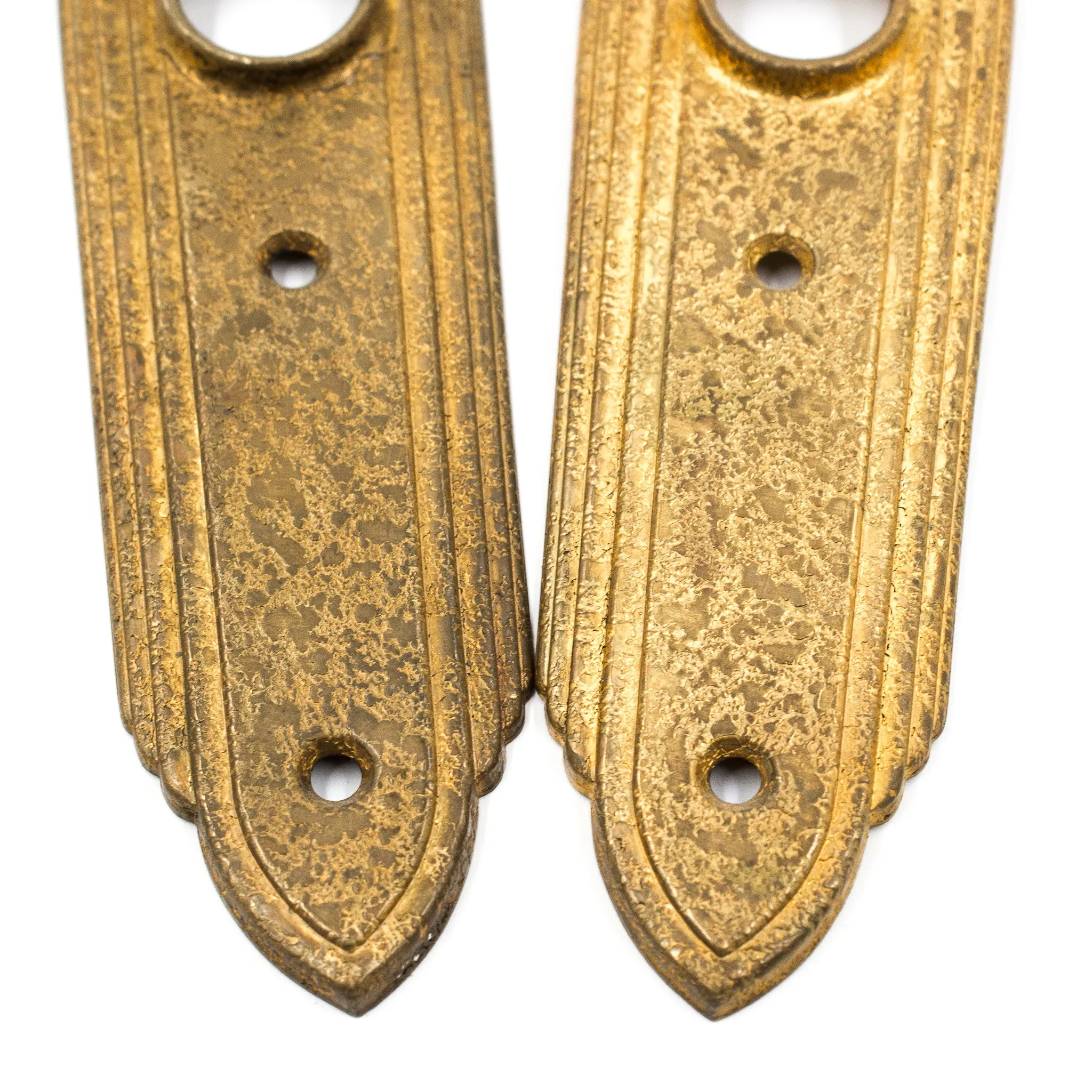Rose Brass Art Deco Textured Escutcheons