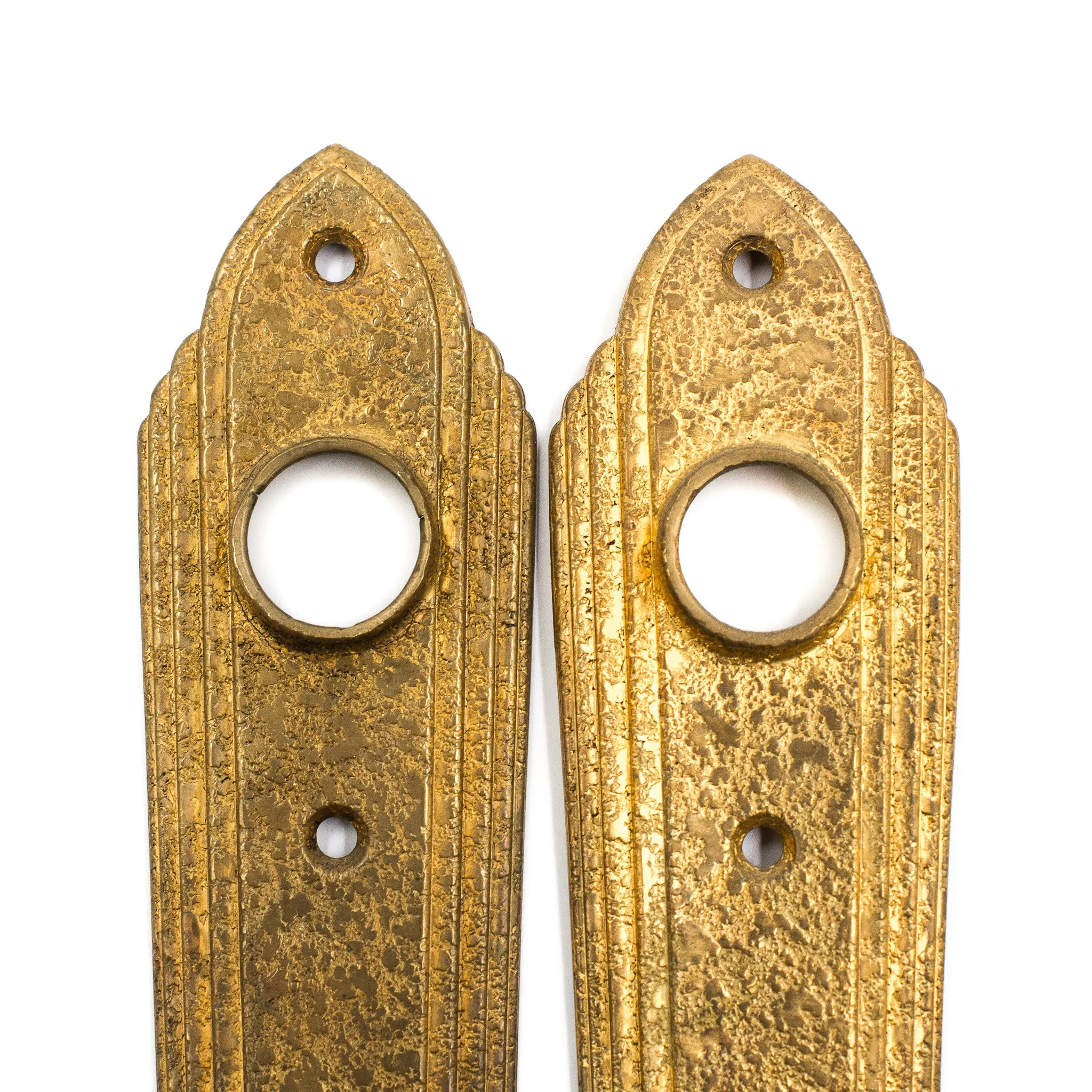 Rose Brass Art Deco Textured Escutcheons
