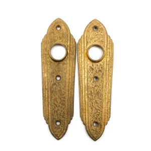Rose Brass Art Deco Textured Escutcheons