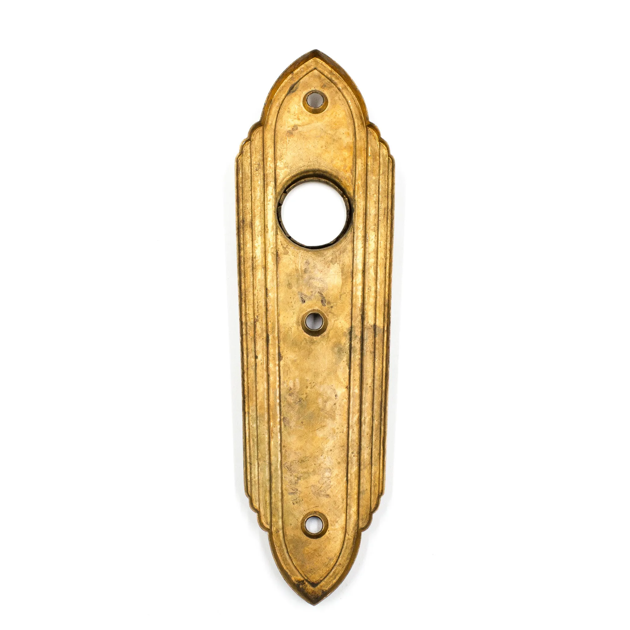 Rose Brass Art Deco Textured Escutcheons