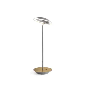 Royyo Silver With Brass Modern LED Desk Lamp with USB Port