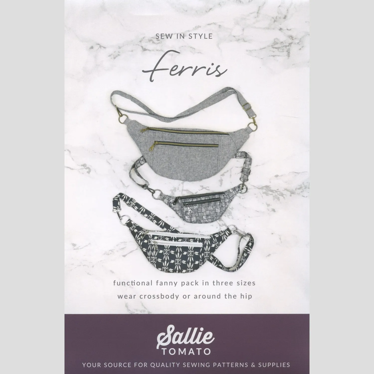 Sallie Tomato Ferris Fanny Pack Kit - Navy Lite Faux Leather