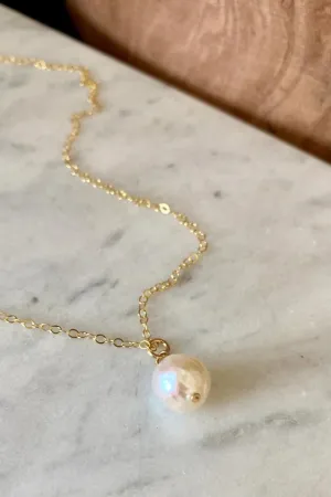 SAND   GRIT - BAROQUE PEARL PENDANT NECKLACE