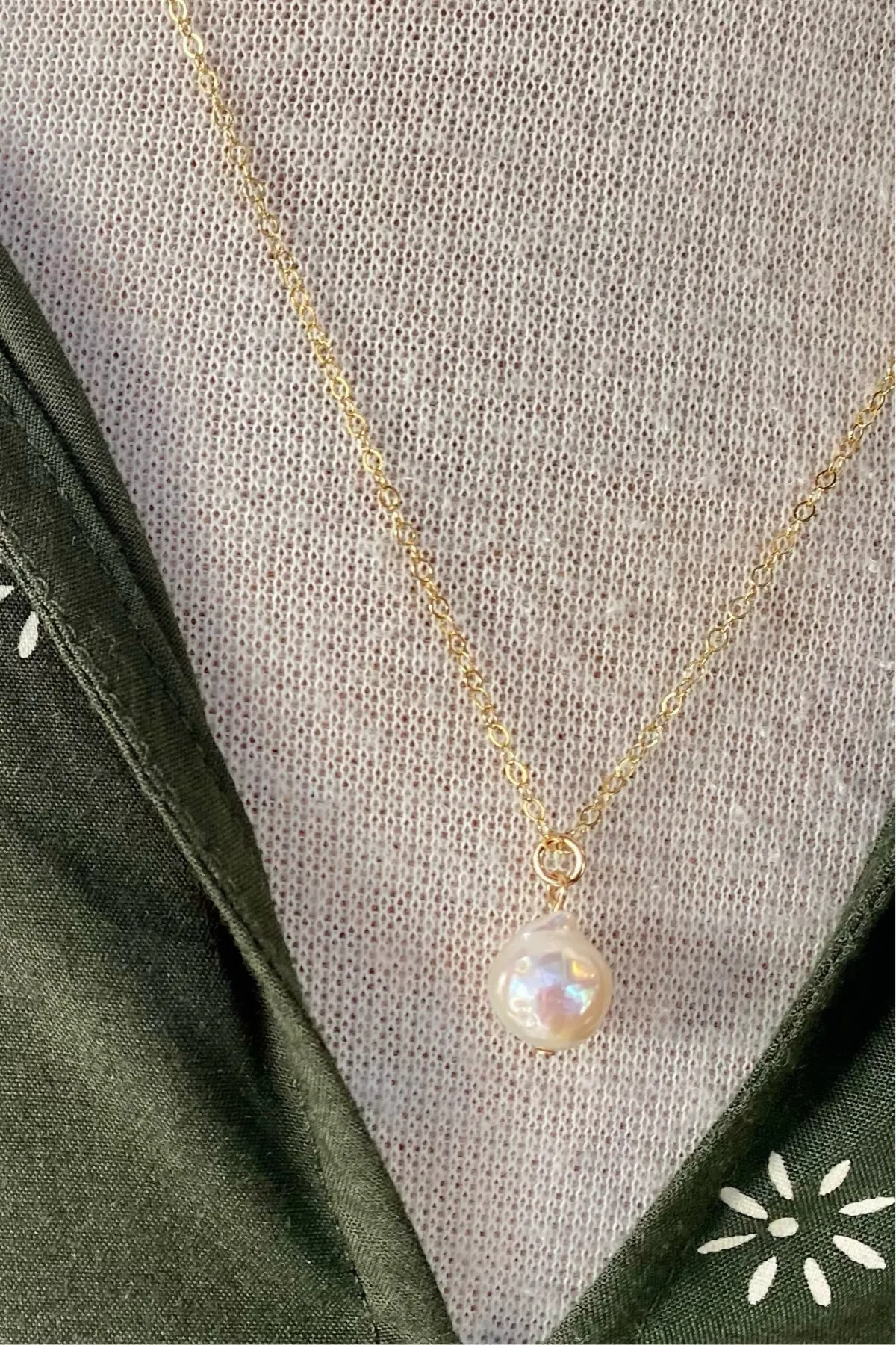 SAND   GRIT - BAROQUE PEARL PENDANT NECKLACE