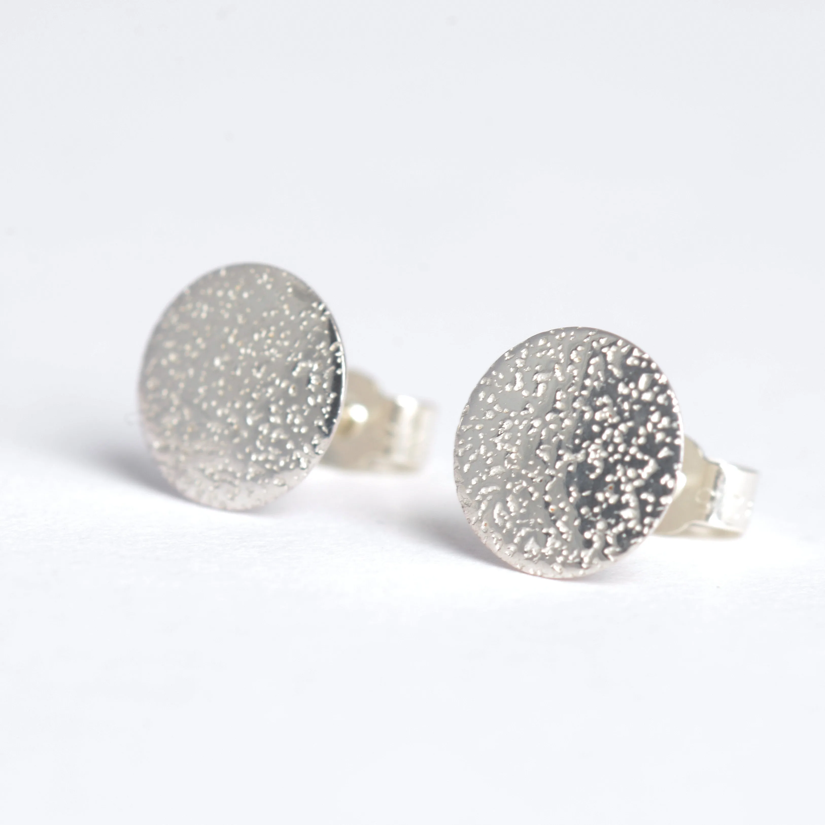 Silver glitter studs
