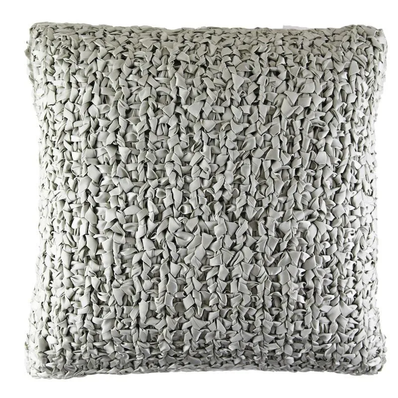 Silver Ribbon Knit Pillows by Ann Gish