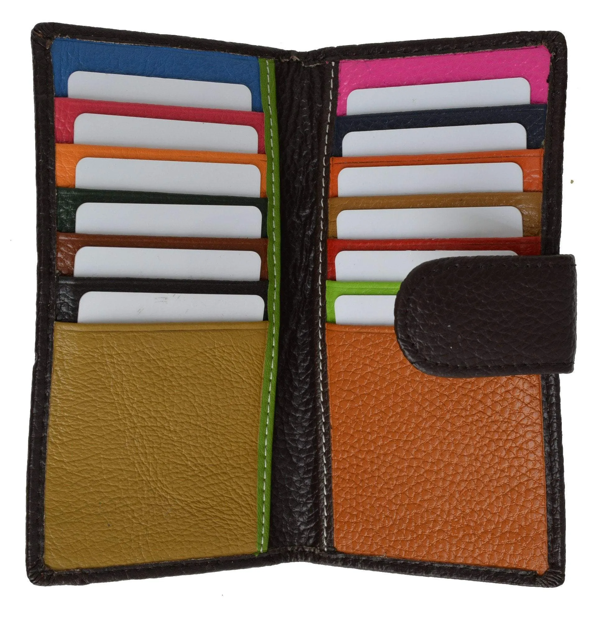 Slim Credit Card Holder New Fashion Croco Embossed Design with Snap Closure 118-268 (C)