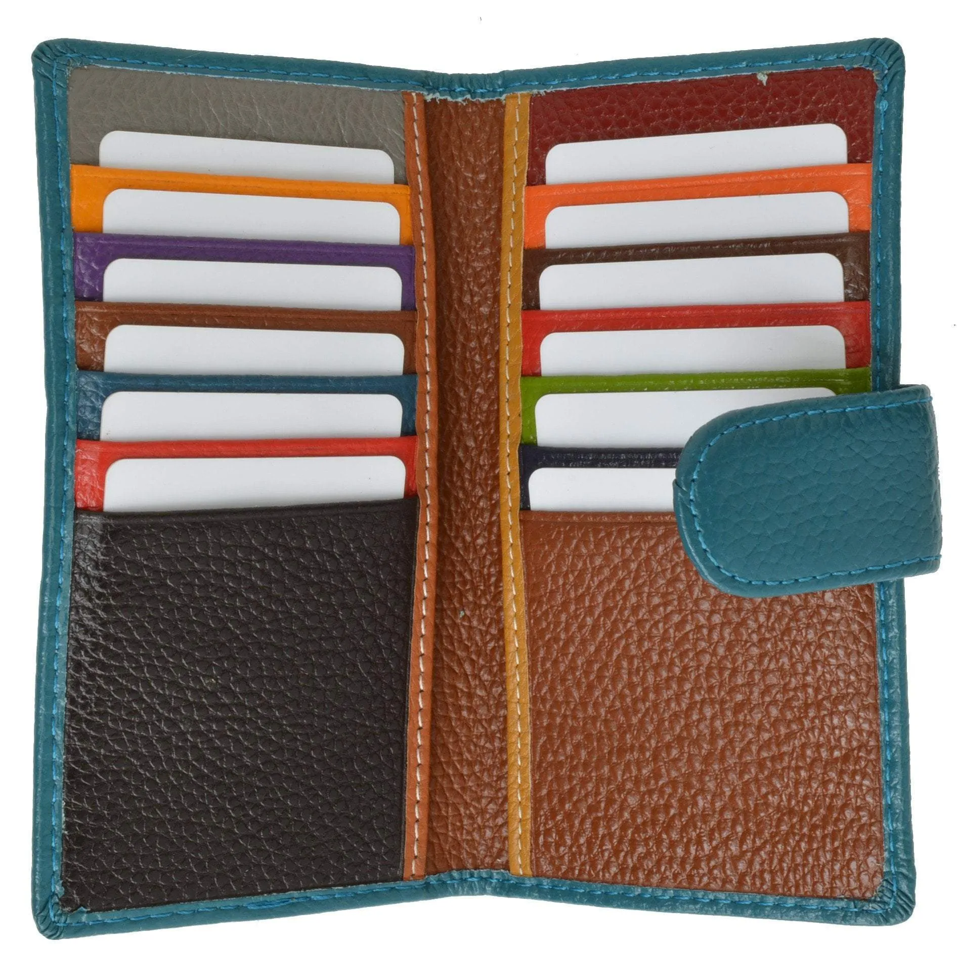Slim Credit Card Holder New Fashion Croco Embossed Design with Snap Closure 118-268 (C)