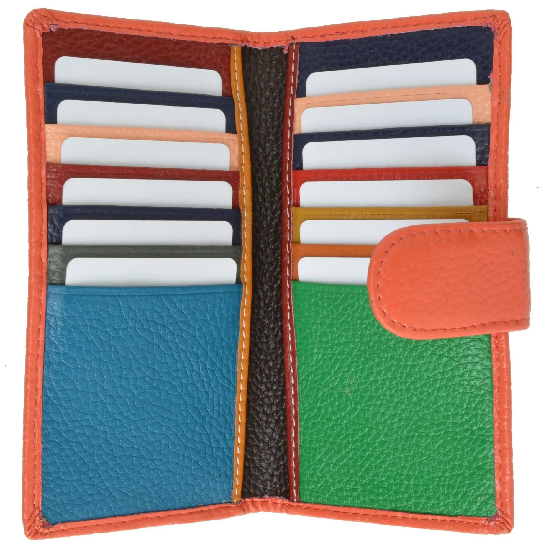Slim Credit Card Holder New Fashion Croco Embossed Design with Snap Closure 118-268 (C)