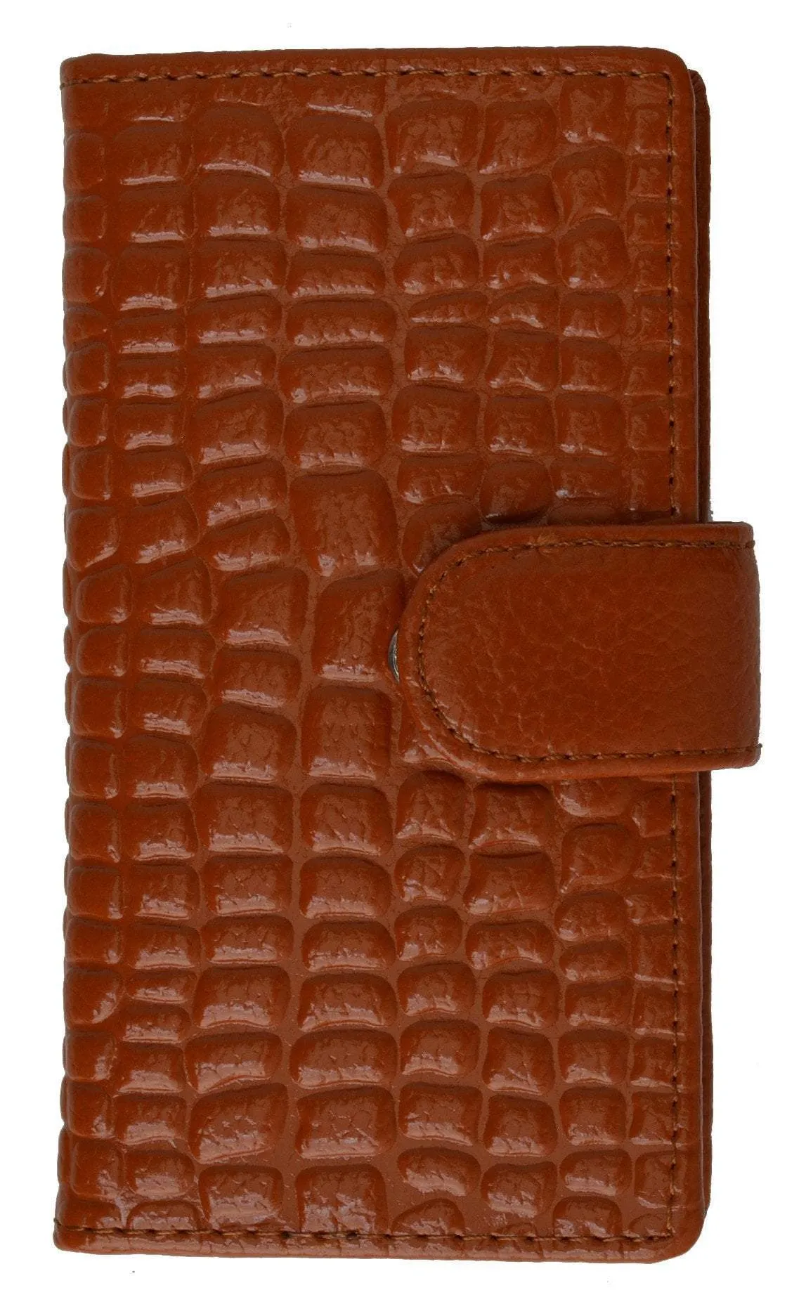 Slim Credit Card Holder New Fashion Croco Embossed Design with Snap Closure 118-268 (C)