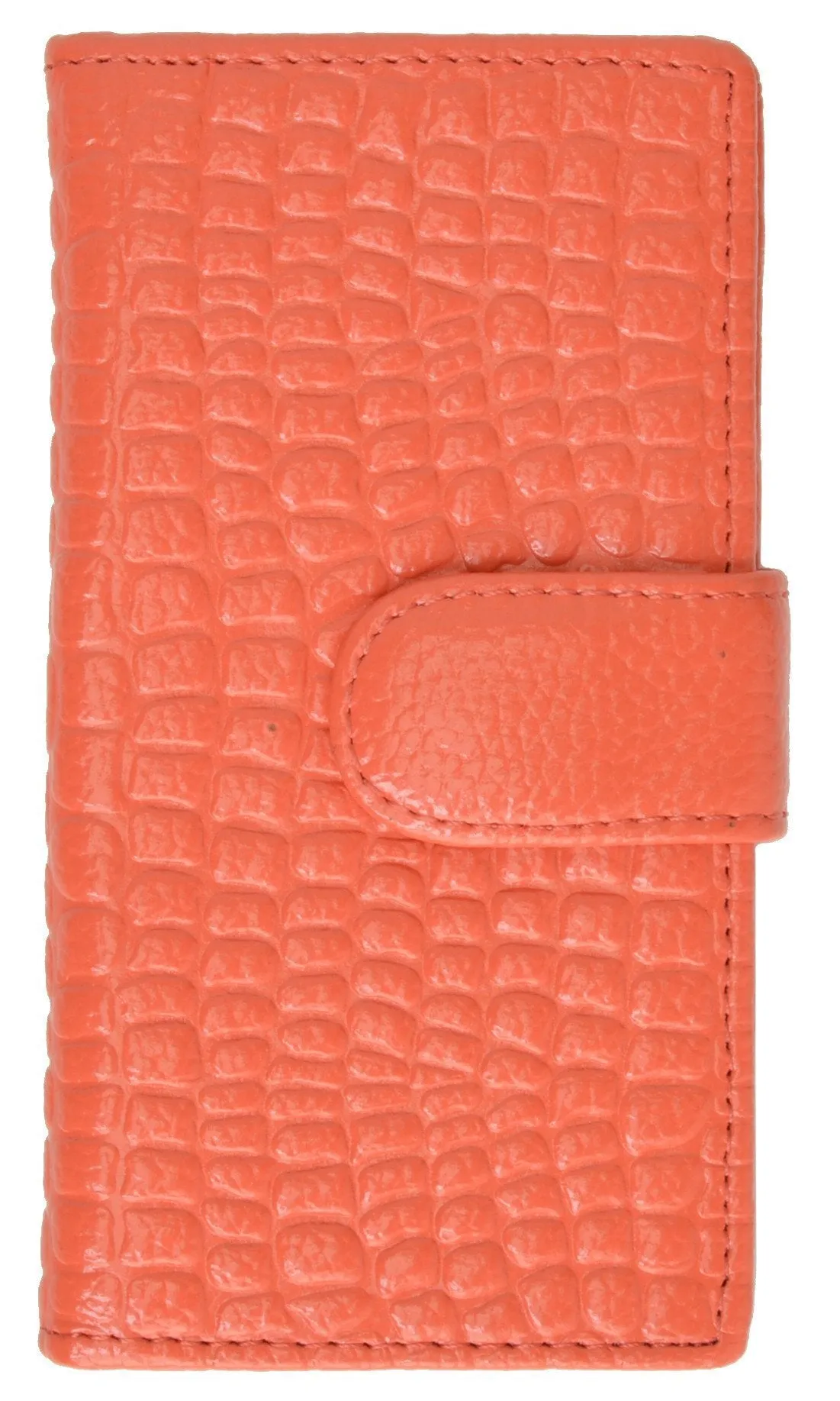 Slim Credit Card Holder New Fashion Croco Embossed Design with Snap Closure 118-268 (C)