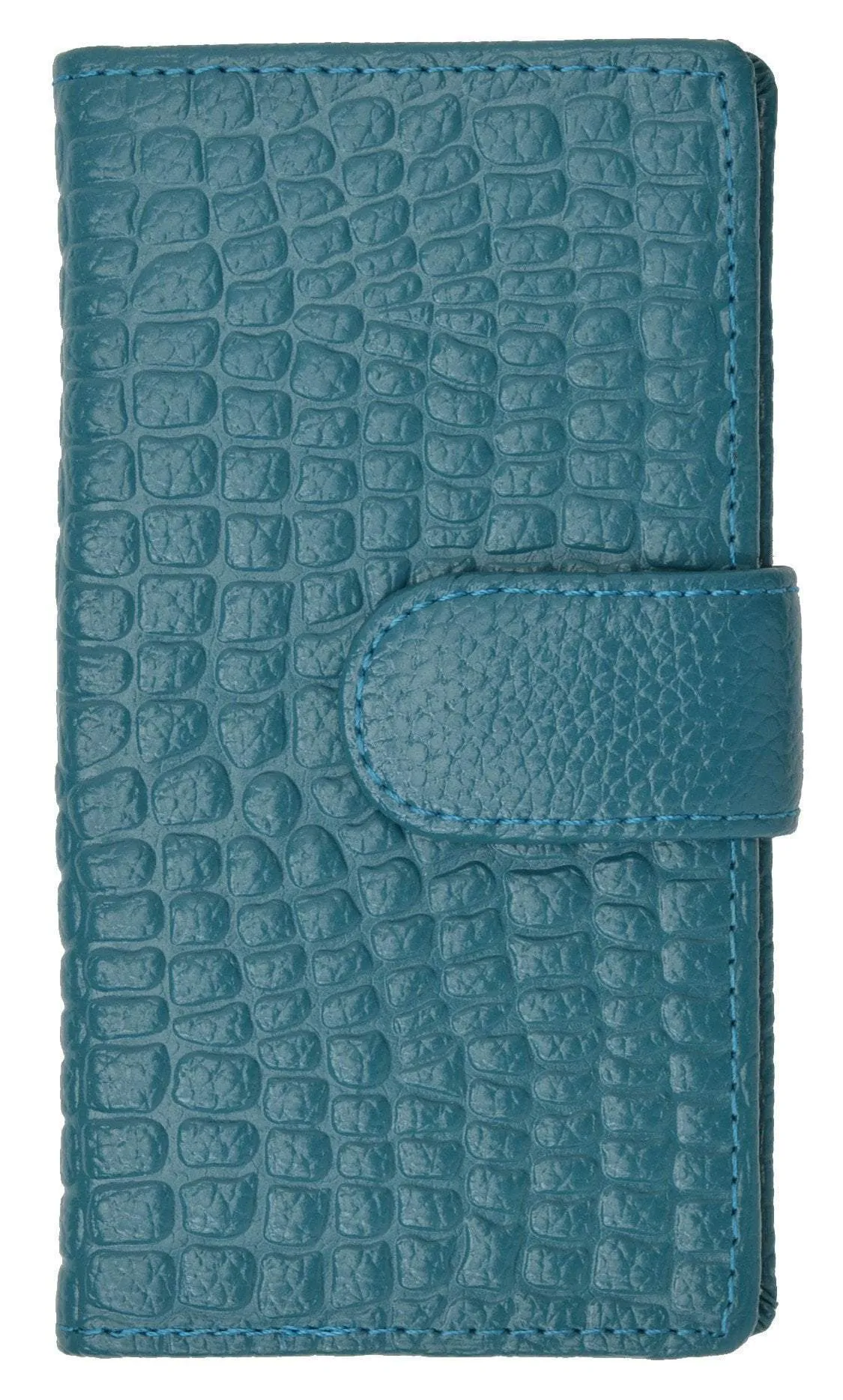 Slim Credit Card Holder New Fashion Croco Embossed Design with Snap Closure 118-268 (C)