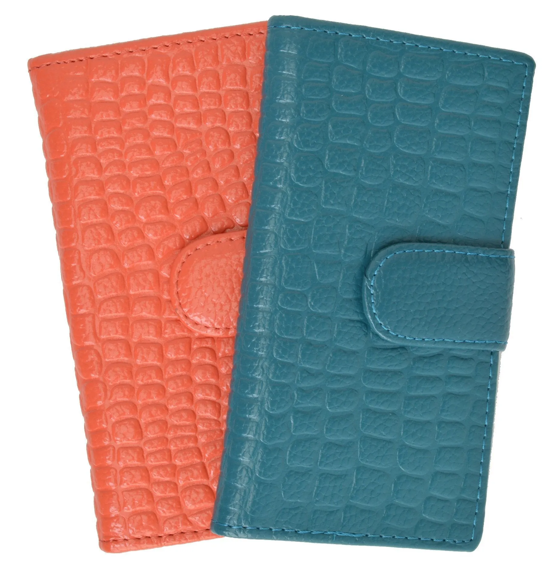 Slim Credit Card Holder New Fashion Croco Embossed Design with Snap Closure 118-268 (C)