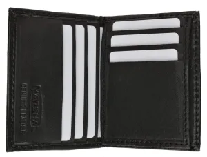 Small Mens Lambskin Leather Bifold Credit Card Holder with Flap Up 73 (C)